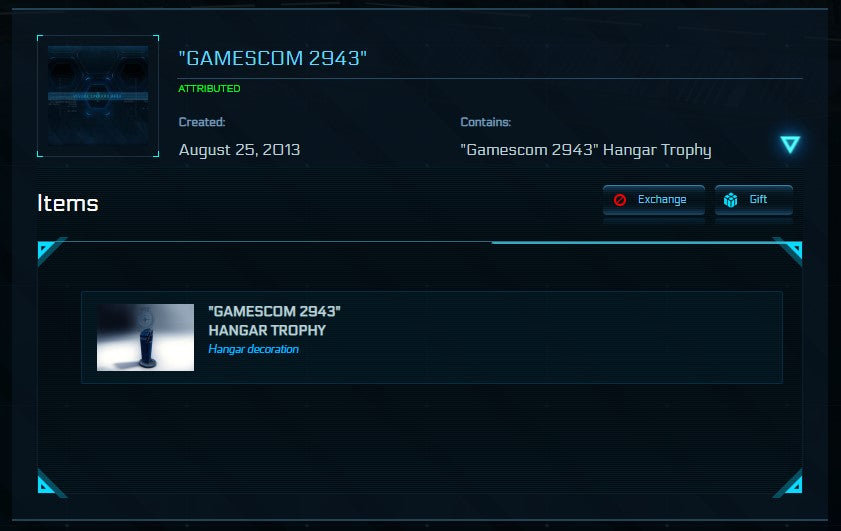 Gamescom 2943 Hangar Trophy
