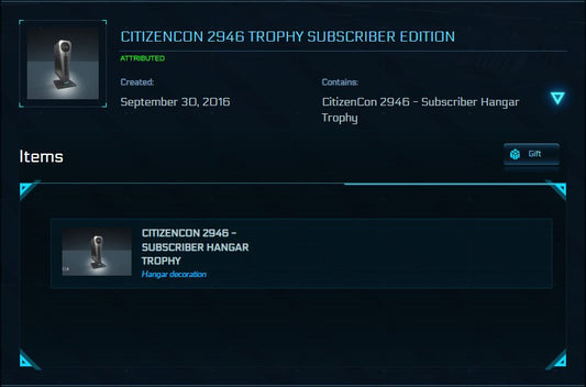 Citizencon 2946 Subscriber Trophy